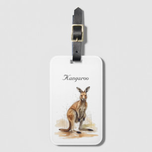 Outdoor Wanderer: Wasserfarbe Kangaroo Brauch Gepäckanhänger