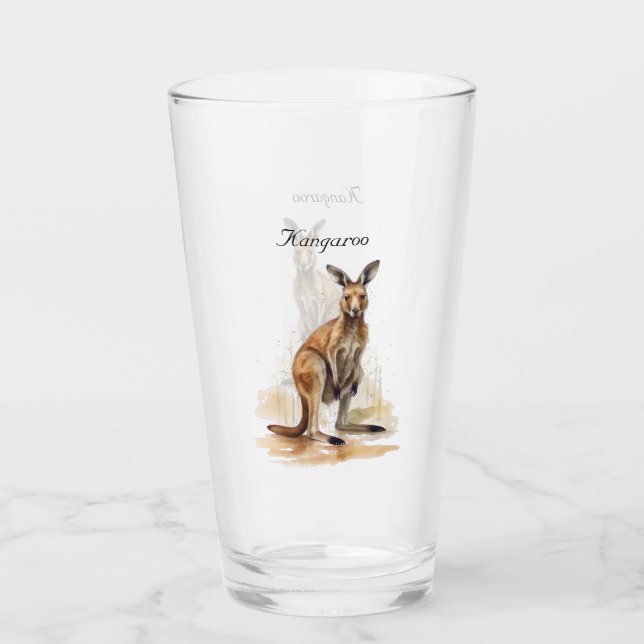 Outdoor Wanderer: Wasserfarbe Kangaroo Brauch Glas (Vorderseite)