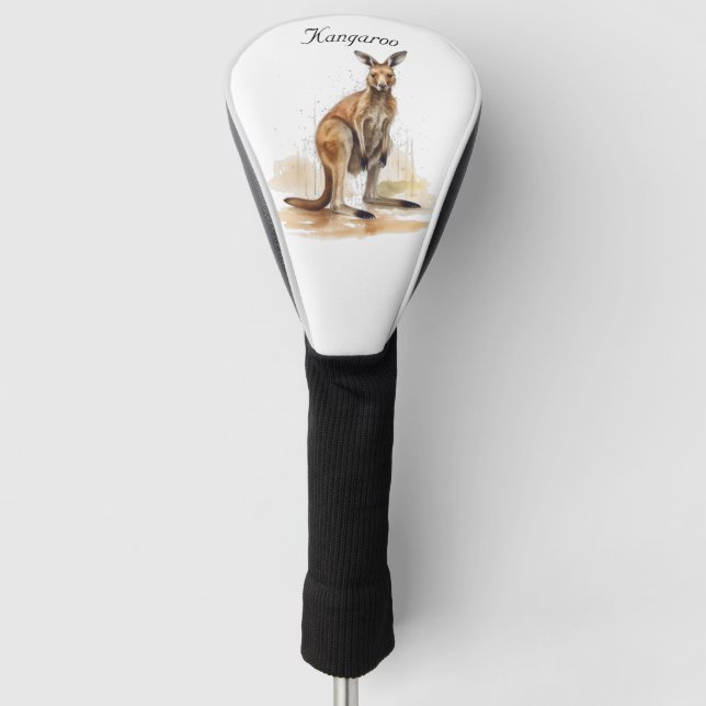 Outdoor Wanderer: Wasserfarbe Kangaroo Brauch Golf Headcover (Vorderseite)