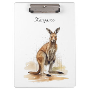 Outdoor Wanderer: Wasserfarbe Kangaroo Brauch Klemmbrett