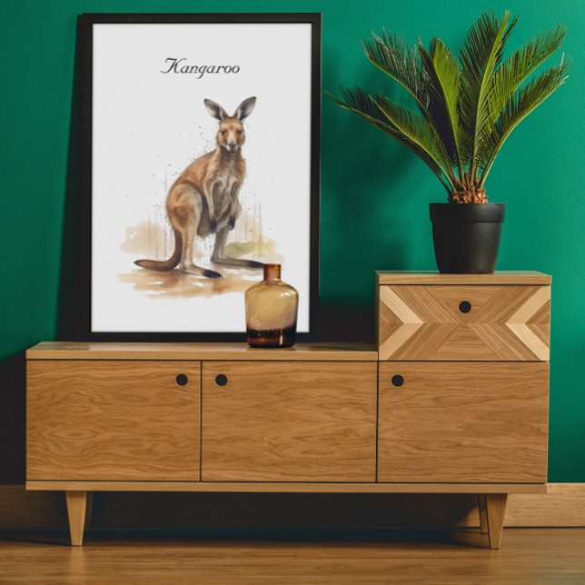 Outdoor Wanderer: Wasserfarbe Kangaroo Brauch Poster (Von Creator hochgeladen)
