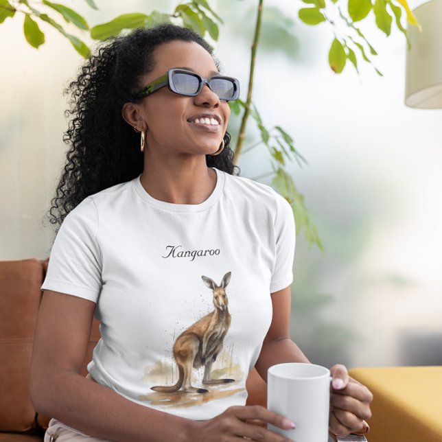 Outdoor Wanderer: Wasserfarbe Kangaroo Brauch T-Shirt (Von Creator hochgeladen)