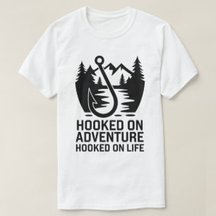 Outdoor Wilderness Fishing Hook Adventure Graphic T-Shirt