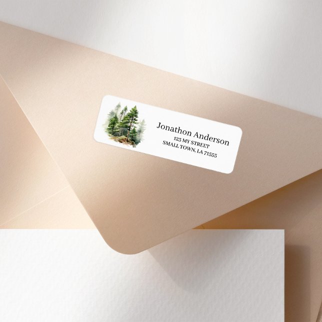 Outdoors Pine Tree Woods Address Label (Von Creator hochgeladen)