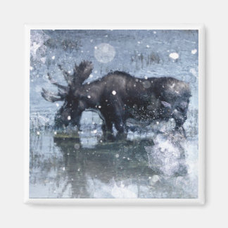 Outdoorsman Winterwilderwild Wildtiermoose Magnet