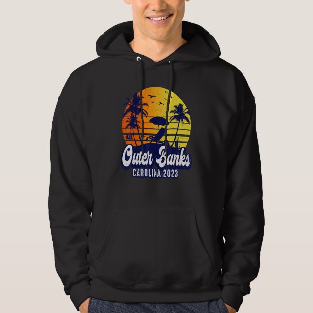 Outer Banks 2023 Carolina Sunset Beach Retro Hoodie (Vorderseite)