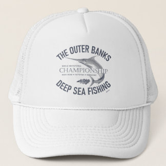 Outer Banks Deep Sea Fishing OBX Blue Vintage Truckerkappe