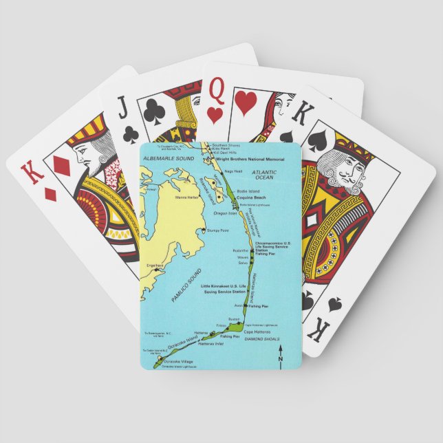 Outer Banks Karte Postkarte Spielkarten (Rückseite)