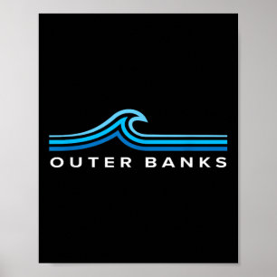 Outer Banks Nc Wellen Vintage Herren Damen Mädchen Poster