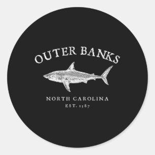 Outer Banks North Carolina Hai Obx Reise Runder Aufkleber