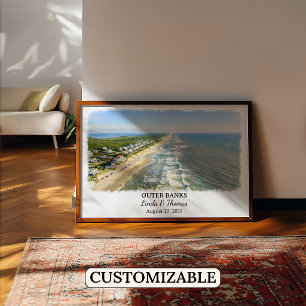 Outer Banks North Carolina Poster, Aquarell Poster