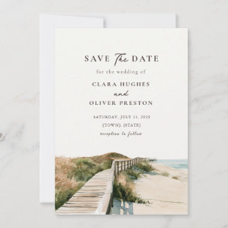 Outer Banks Strandhafer Sanddünen-Ufer Hochzeit  Save The Date