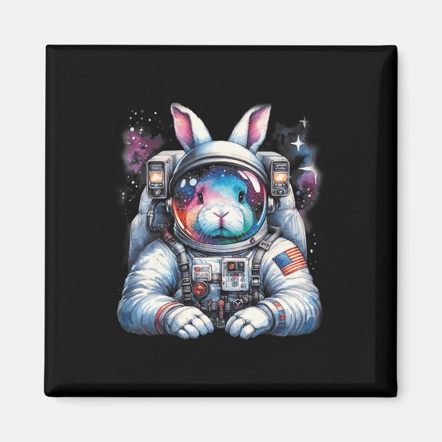 Outer Bunny Ostertag Rabbit Usa Fun Space Magnet (Vorne)