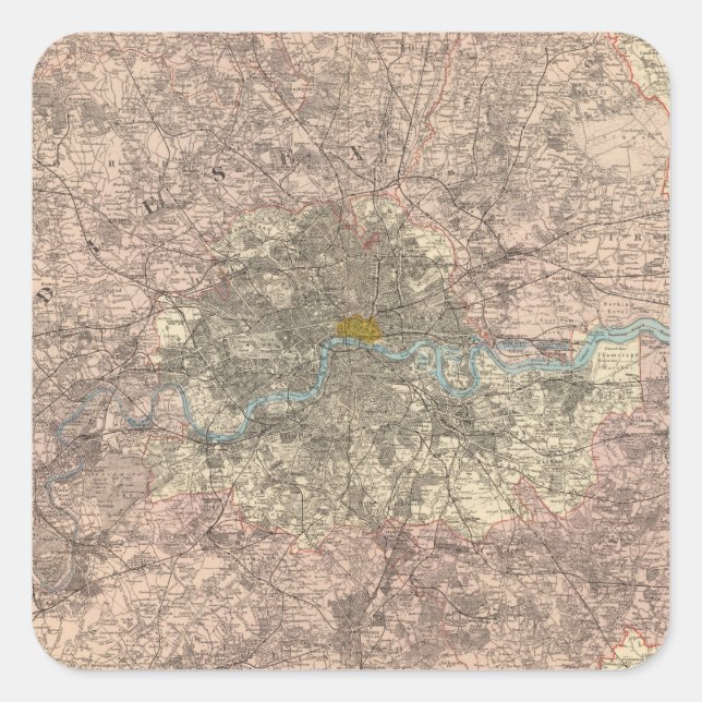Outer London Quadratischer Aufkleber (Vorderseite)
