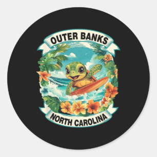 Outer Nks North Carolina Süße Meeresschildkröte Su Runder Aufkleber