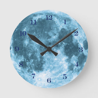 Outer Space Astronomy Astronaut Nursery Moon Runde Wanduhr