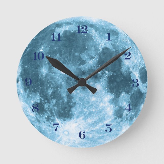 Outer Space Astronomy Astronaut Nursery Moon  Runde Wanduhr (Vorderseite)