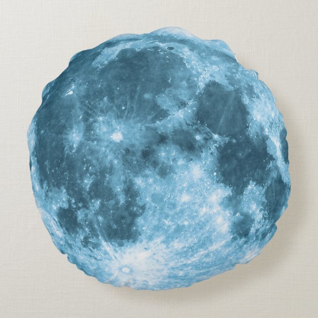 Outer Space Astronomy Astronaut Nursery Moon  Rundes Kissen (Rückseite)