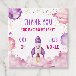 Outer Space Boy Birthday Danke Geschenkanhänger