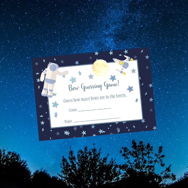 Outer Space Midnight Guess Game | weiß Begleitkarte (Von Creator hochgeladen)