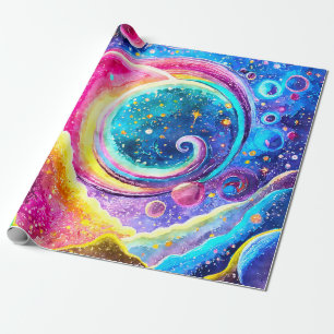 OUTER SPACE MODERN GALAXY GESCHENKPAPIER