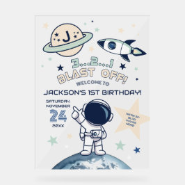 Outer Space Out of this World 1. Geburtstag Willko Acrylschild
