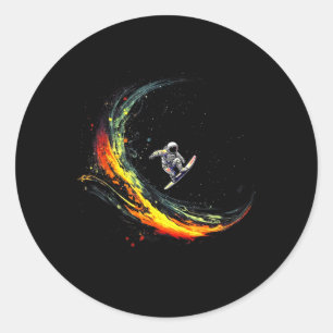 Outer Space Suffer Shirts, lustiger Astronaut beim Runder Aufkleber