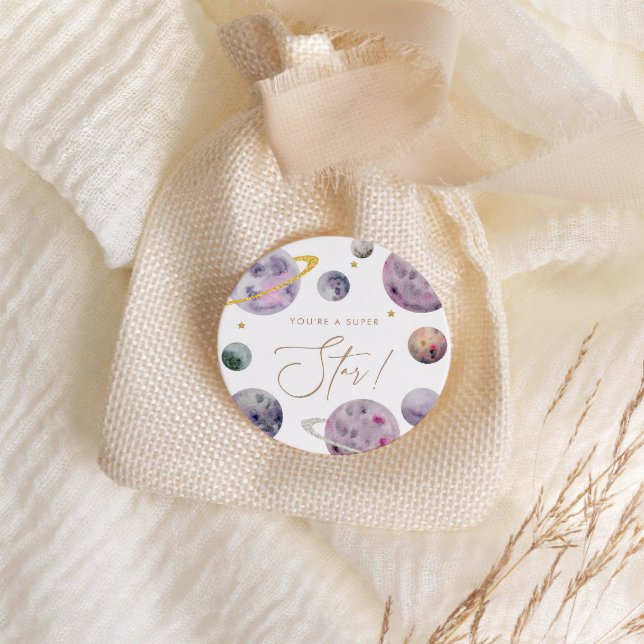 Outer Space Super Star Gefallen oder Umschlag Runder Aufkleber (Von Creator hochgeladen)