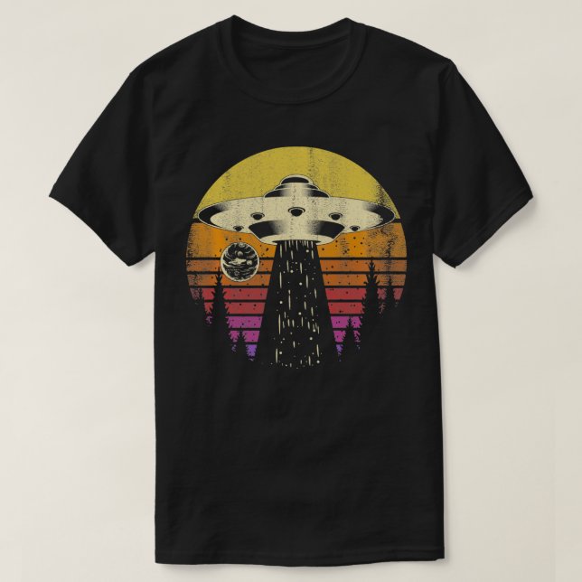 Outer Space UFO Alien Entführung Geschenk Alien Pu T-Shirt (Design vorne)