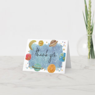 Outerspace Galaxy Thank You Card Dankeskarte