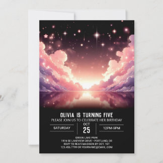 Outerspace Little Celestial Digital Geburtstag Einladung