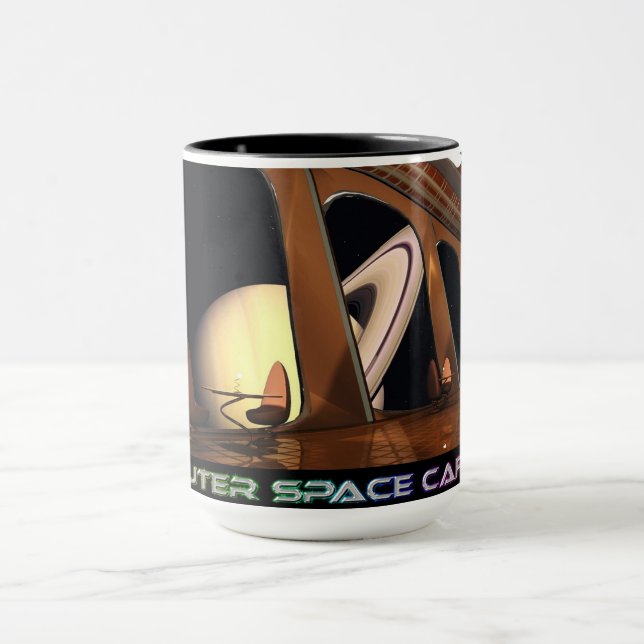 OuterSpaceCafe-Tisch mit View-Tasse Tasse (Zentrum)