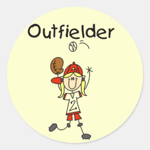 Outfielder-Mädchen Baseball T-Shirts und Geschenke Runder Aufkleber