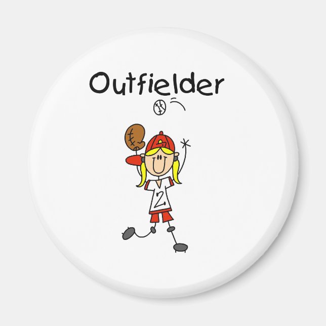 Outfielder-Mädchen Magnet (Vorne)