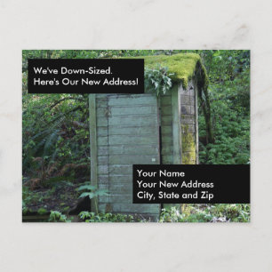Outhouse Funny Change Address Moving Postcard Ankündigungspostkarte