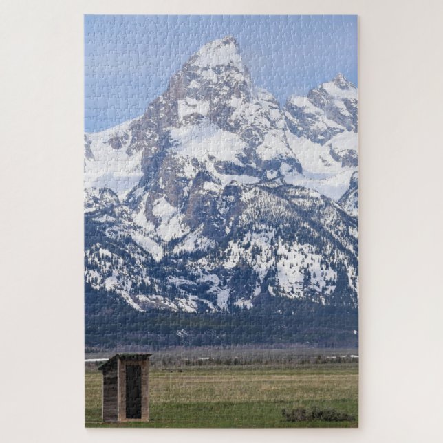 Outhouse in den Tetons - Felsgebirge - 20x30 Puzzle (Vertikal)
