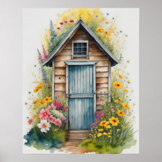 Outhouse Wasserfarbe 1 Poster