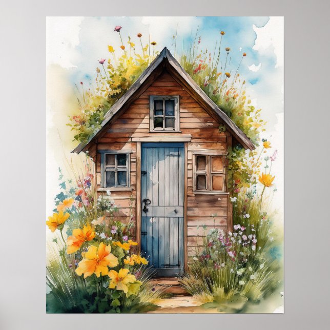Outhouse Wasserfarbe 3 Poster (Vorne)