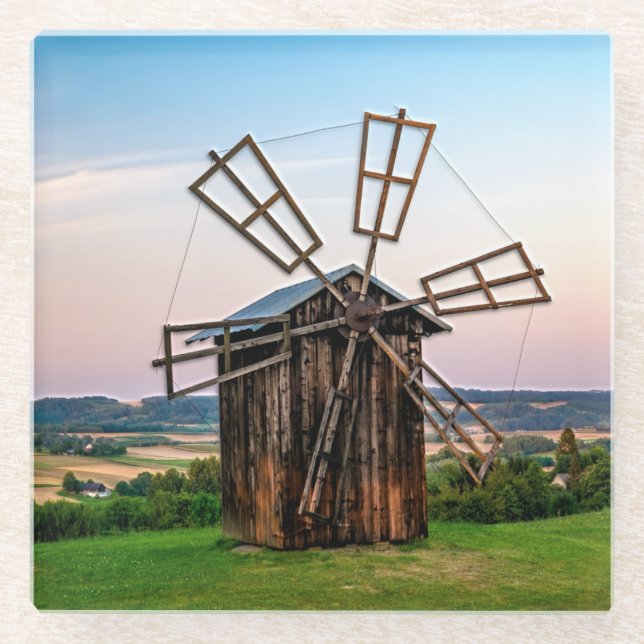 Outhouse Windmill Glasuntersetzer (Vorderseite)