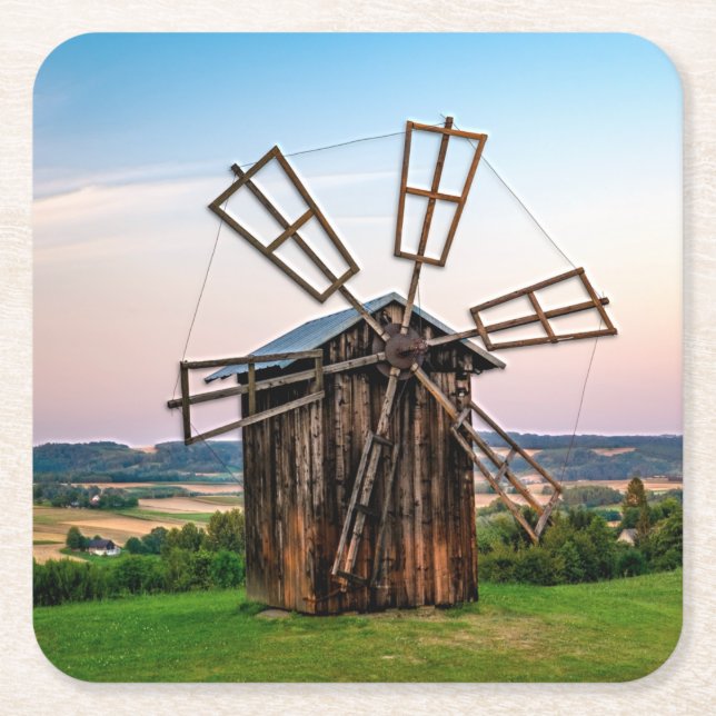 Outhouse Windmill Rechteckiger Pappuntersetzer (Vorderseite)