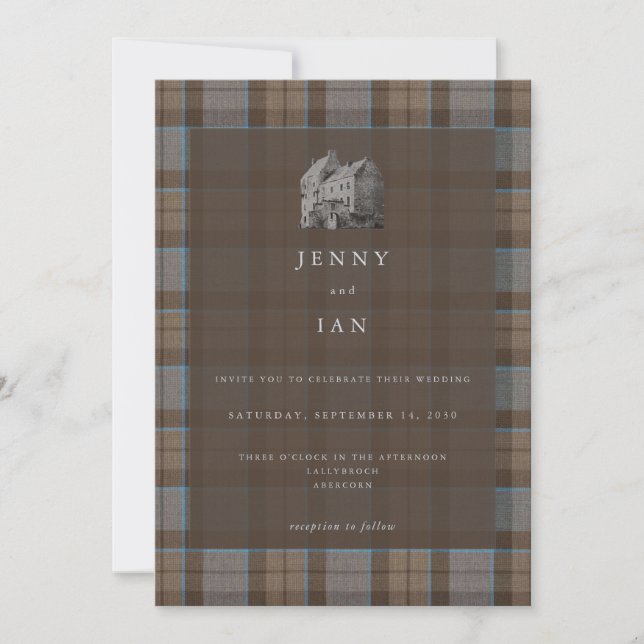 Outlander Lallybroch Tartan Einladung (Vorderseite)