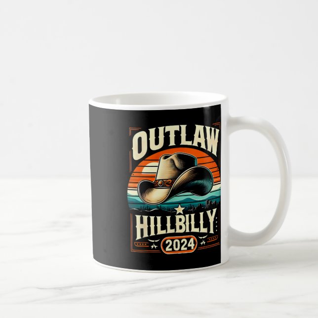 Outlaw Hillbilly 2024 US-Wahltag Cowboy Hat Kaffeetasse (Rechts)
