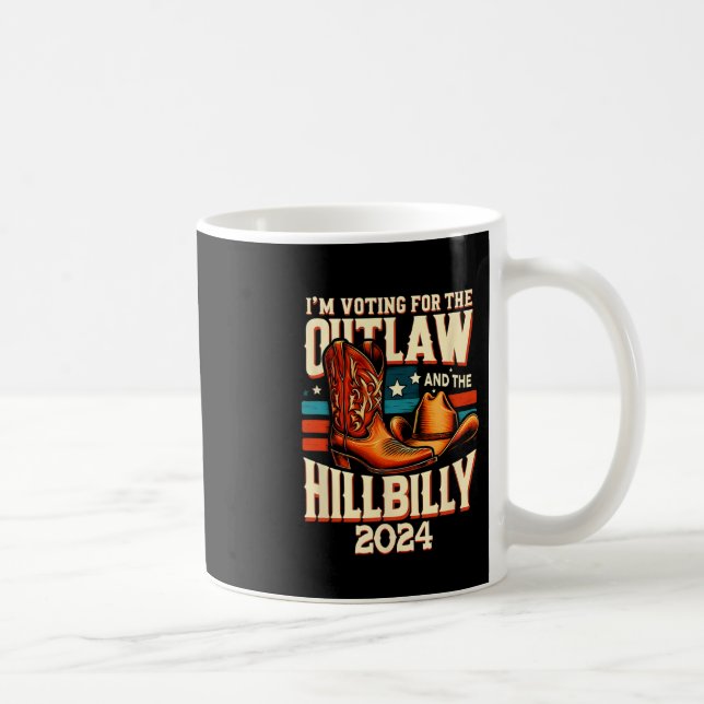 Outlaw Hillbilly 2024 US-Wahltag Cowboy Shoes Kaffeetasse (Rechts)