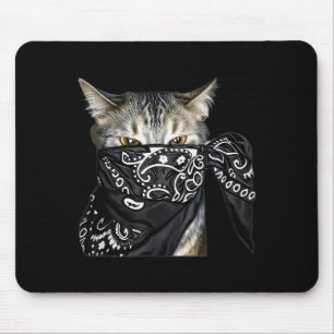 Outlaw-Katze Lustige Gangster-Katze mit Bandana Mousepad