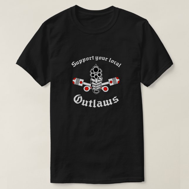 Outlaw mc Support-Geschenk Halloween, Erntedank T-Shirt (Design vorne)