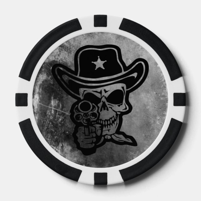 Outlaw Sherif Skull Poker Collection Pokerchips (Vorderseite)