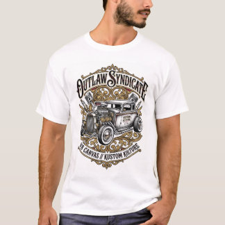 Outlaw Syndikat Kustom Kulture Hot Rod Grafik T-Shirt