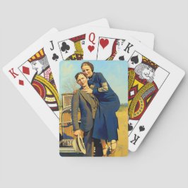 Outlaws Bonnie & Clyde The Barrow Gang Malerei Spielkarten