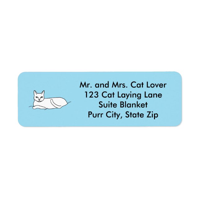 Outline Drawing Cat Laying Address Labels (Vorne)