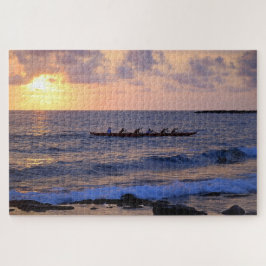 Outrigger Canoe bei Sunset auf der großen Insel Ha Puzzle